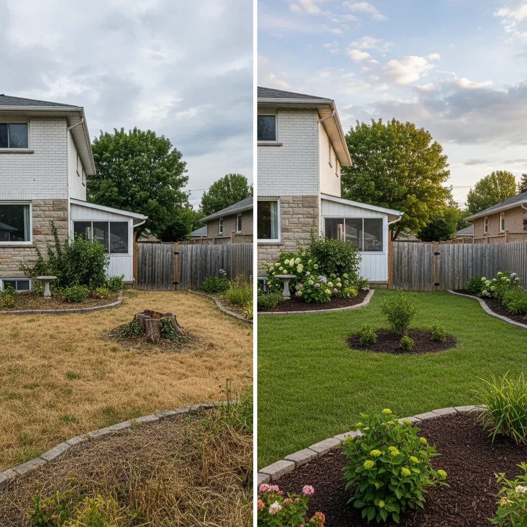 Signature Landscaping Oshawa Landscaping transformation - before and after in Oshawa